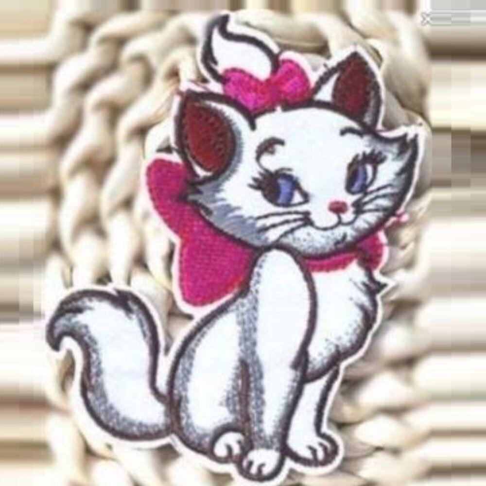 cartoon Cat Patch IRON ON Patch Marie Kitty Kat Clothing Embroidery Applique